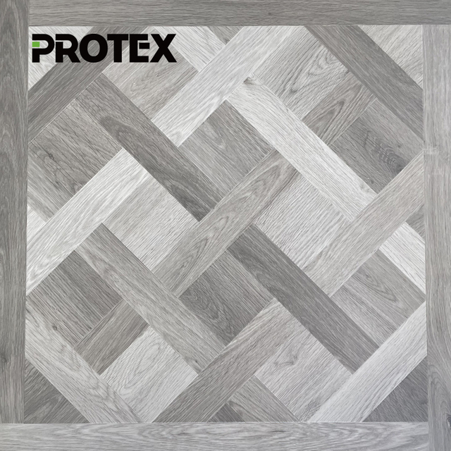 PTP-09 French Spc Parquet High Quality Wood Texture Dark Grey Flooring