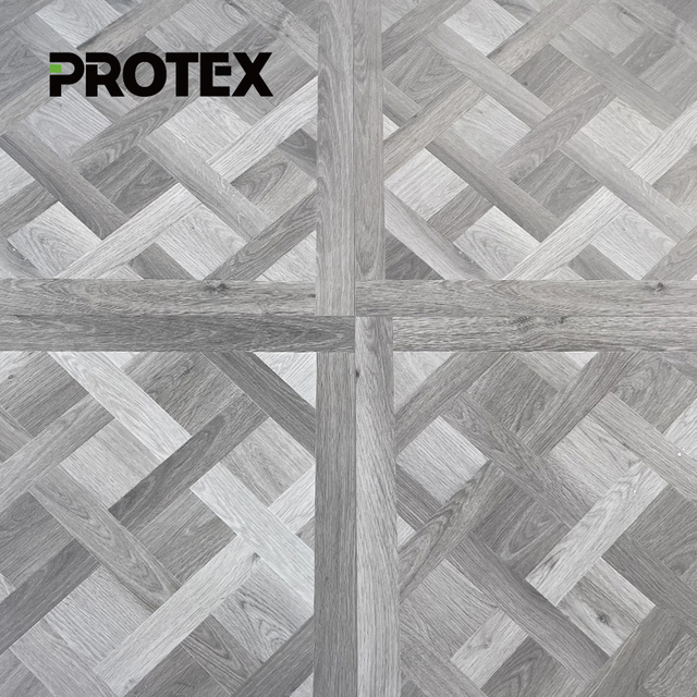 PTP-09 French Spc Parquet High Quality Wood Texture Dark Grey Flooring