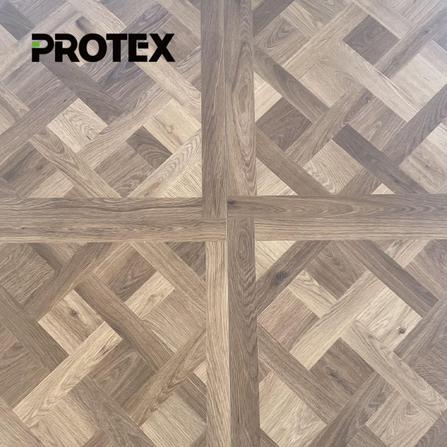 PTP-12 Dark Brown SPC Parquet Flooring Classic Versailles Pattern