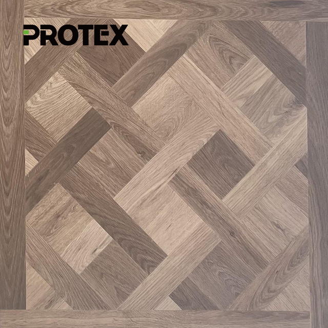 PTP-12 Dark Brown SPC Parquet Flooring Classic Versailles Pattern